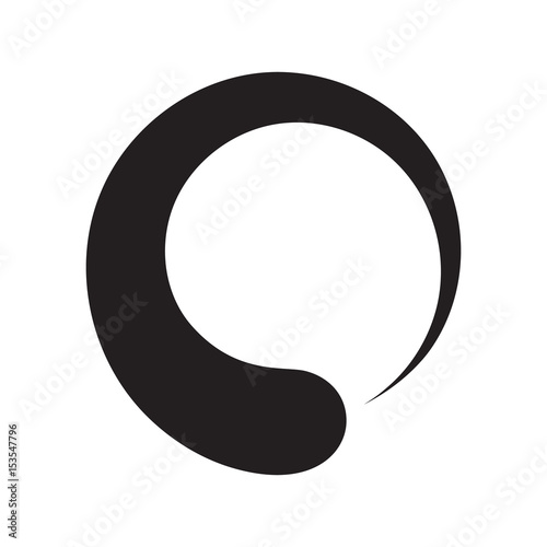 Black enso zen circle on white background photo