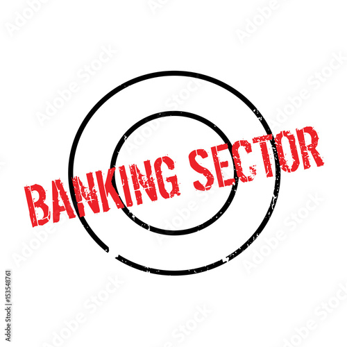 Banking Sector rubber stamp. Grunge design with dust scratches. Effects can be easily removed for a clean, crisp look. Color is easily changed.