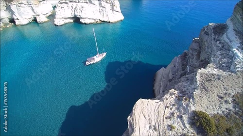Sailing in Greece: The Pirates Bay on the Island of Milos, Cyclades, Greece
