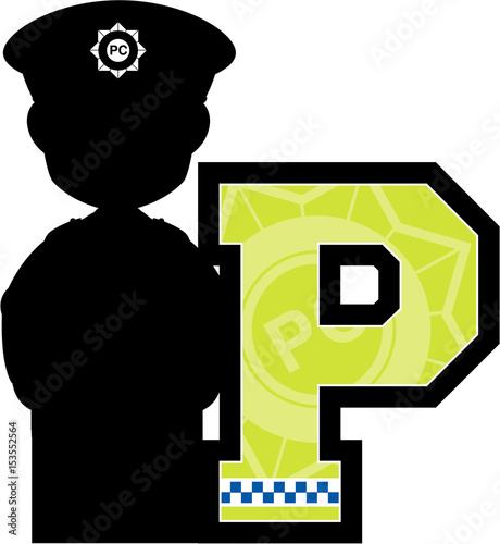 P is for Police Learning Illustration