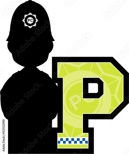 P is for Police Learning Illustration