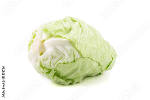 Green cabbage isolated on white background. © kaiskynet