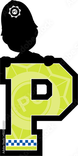 P is for Police Learning Illustration
