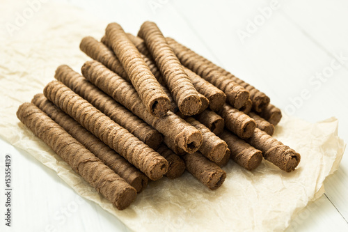 Chocolate wafer tubes.