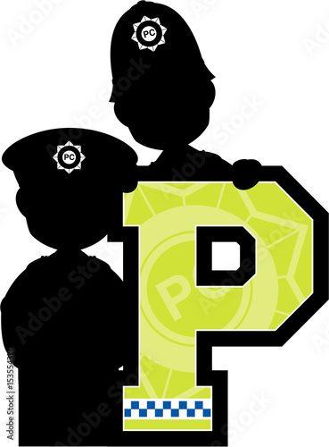 P is for Police Learning Illustration