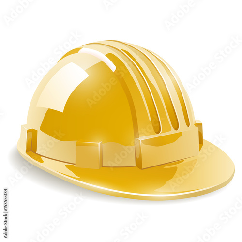Yellow construction safety helmet