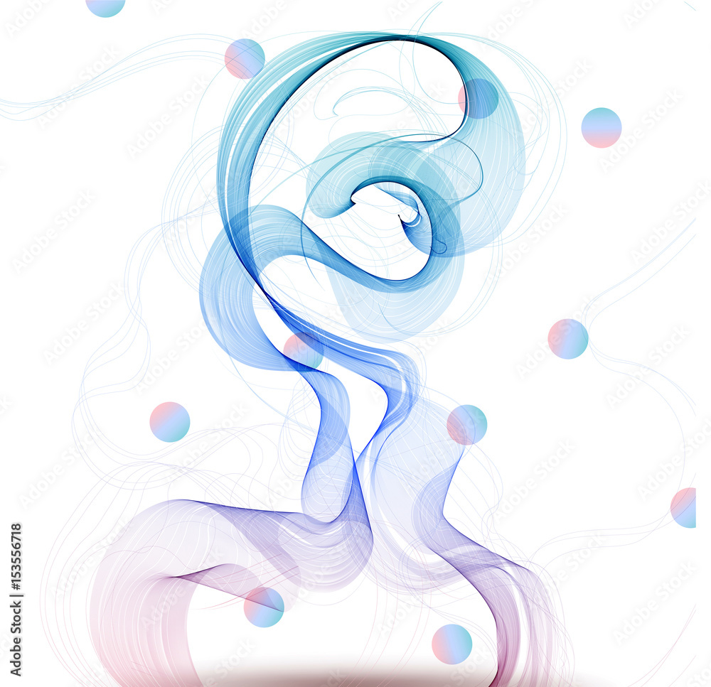 Obraz premium Abstract waves over white