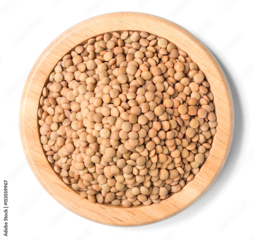 raw lentils on white, (large depth of field, taken with tilt shift lens)