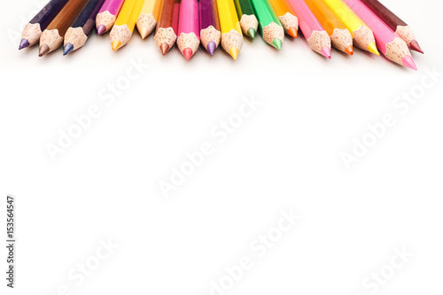 Color pencil on a white paper for background, frame