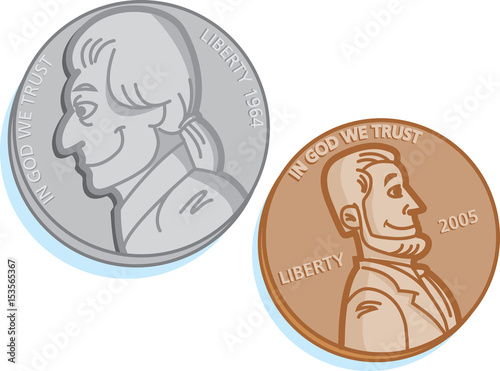 Cartoon illustration of two coins. © bennerdesign