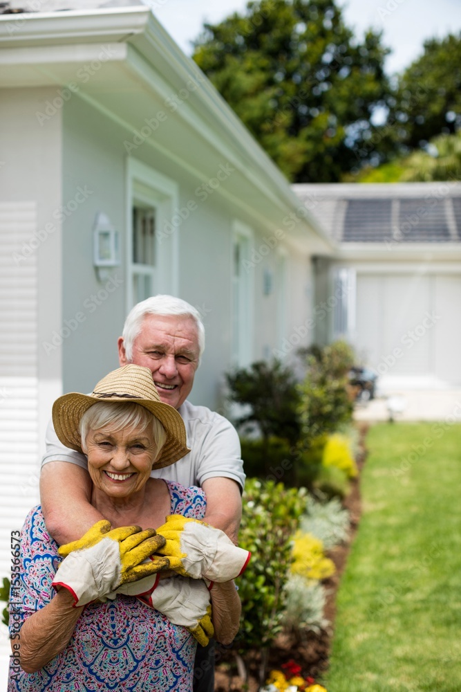 Portrait of senior couple embracing each other Portrait of senior couple embracing each other