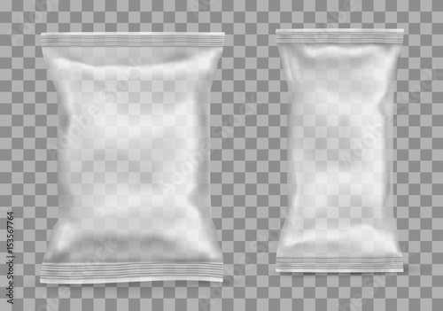 Polypropylene package on transparent background. Vector illustration photo