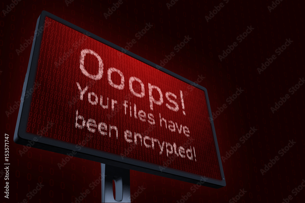 3d illustration with concept of computer virus Wannacry 3d illustration with concept of computer virus Wannacry