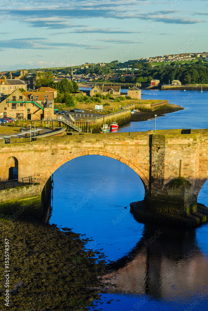 Berwick Bridge, also known as the Old Bridge, spans the River Tweed in Berwick-upon-Tweed, Northumberland, England