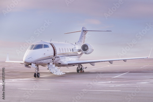 Fotografie Private jet plane parking at the airport