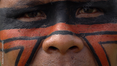 Closeup of Native Brazilian Indian Man photo