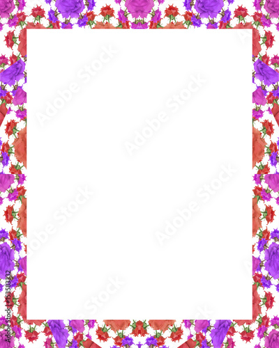 Schilderij op canvas White Frame with Decorated Borders