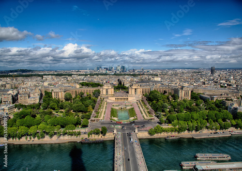 Aerial View of Jardins du Trocadéro and La Defense at Paris