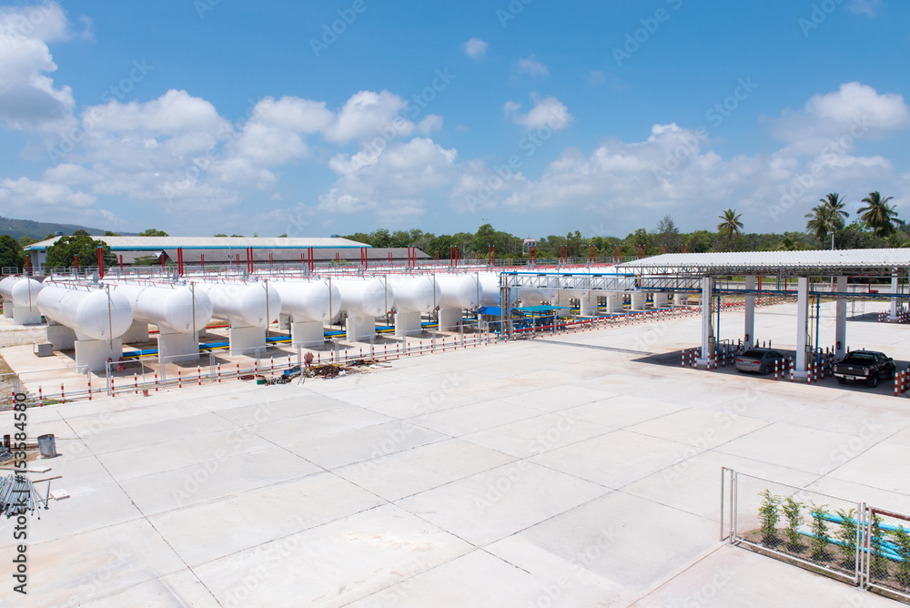 storage of gasoline in the horizontal tanks
