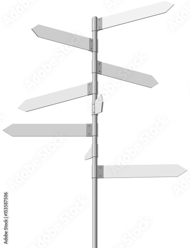 Blank road fork direction guide post