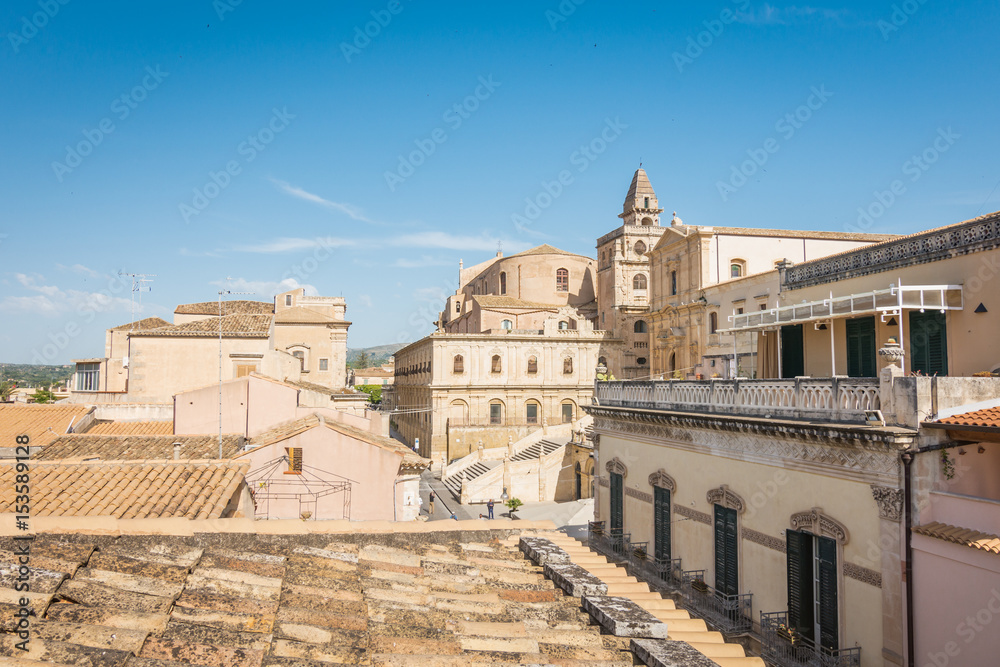 Beautiful view over the city of Noto, Sicily, Italy.