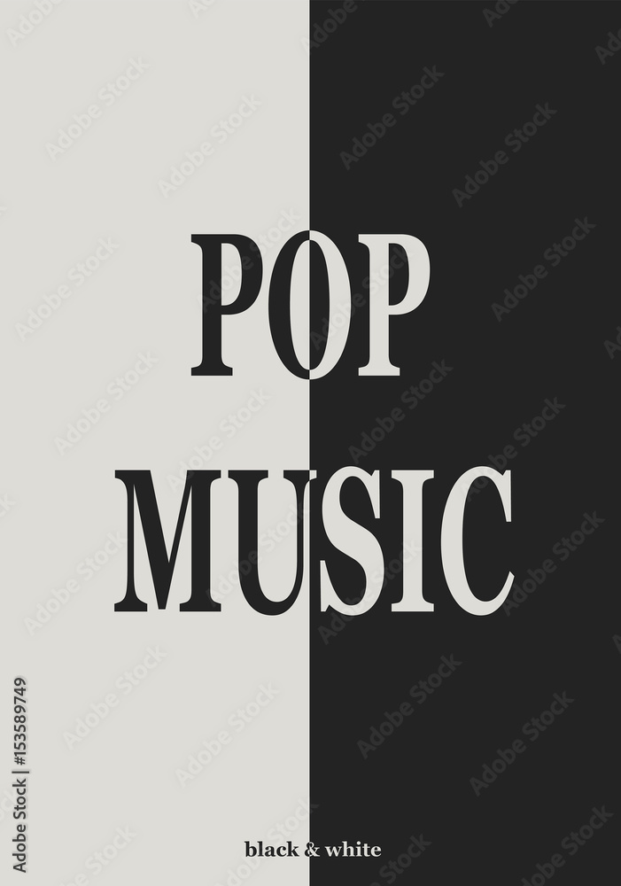 Musical direction. Pop music. Vector background. Black and white