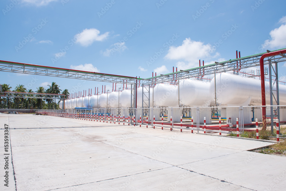 storage of gasoline in the horizontal tanks and pipeline
