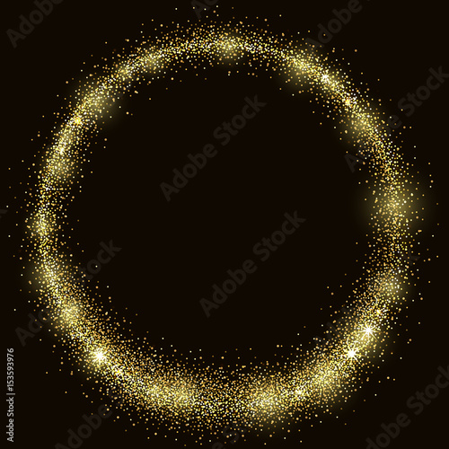 Gold dust shiny ring vector template.