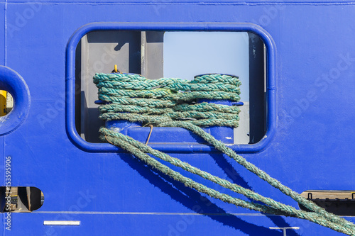 Mooring lines of the ship