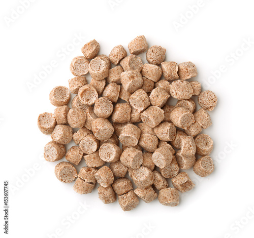 Top view of extruded wheat bran pellets
