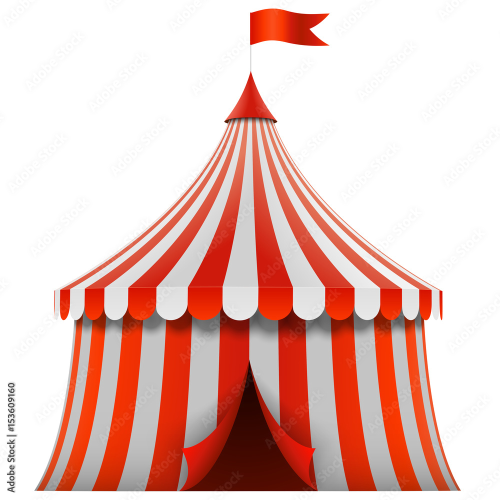 Red and white stripes circus tent Stock Vector | Adobe Stock