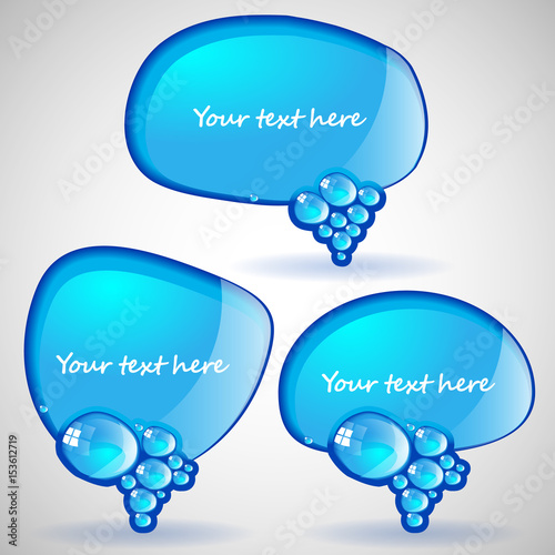  Blue Speech Bubbles Collection Clip-Art 