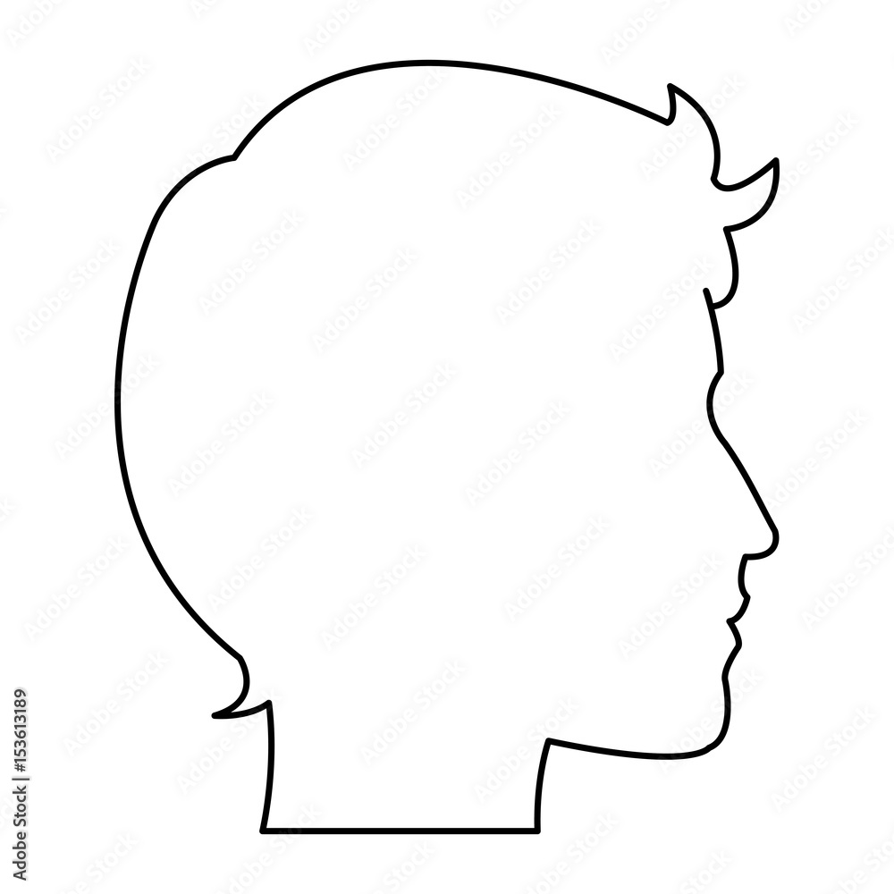profile silhouette head man male avatar vector illustration