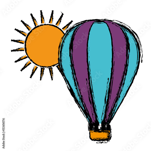 air balloon icon over white background. vector illlustration