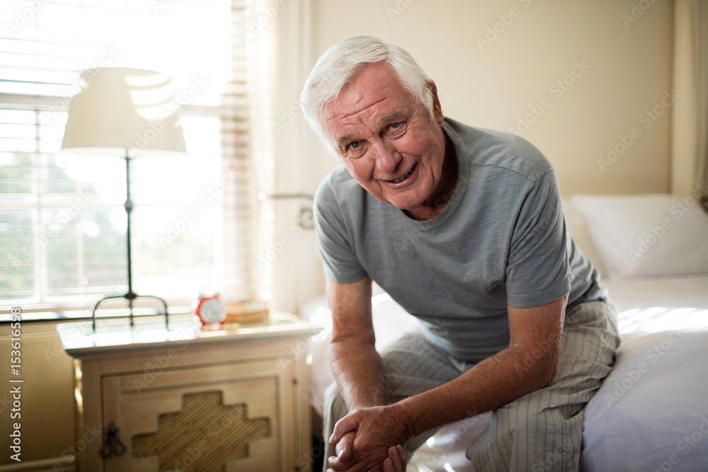 Portrait of senior man relaxing in the bedroom Portrait of senior man relaxing in the bedroom