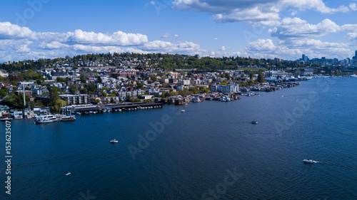 Seattle EastLake area shot above Lake Union