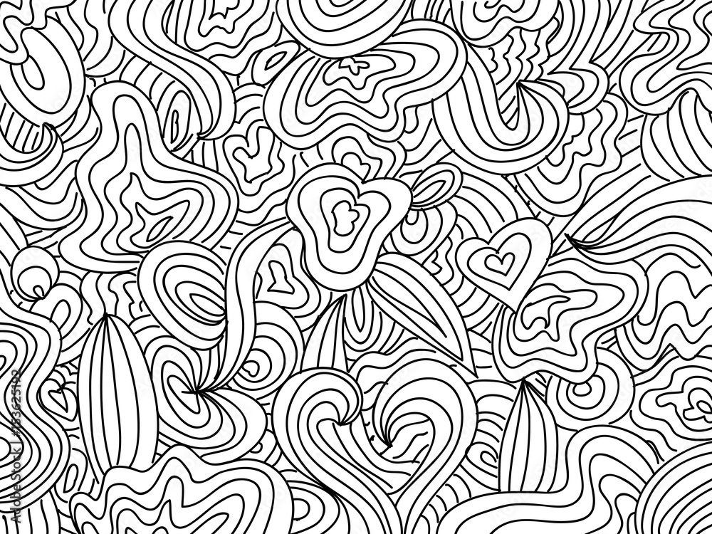 Black and white doodle pattern background