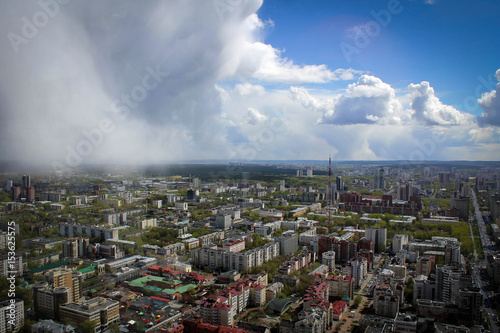 Панорама Екатеринбурга с небоскреба Высоцкий, Россия photo