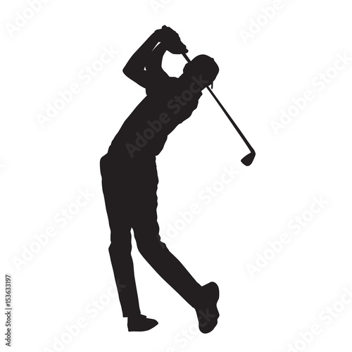 Golf player isolated vector silhouette