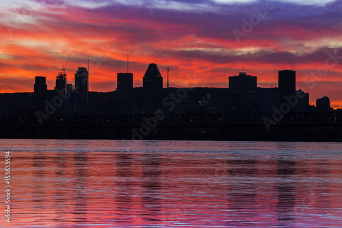 Montreal skyline reflection