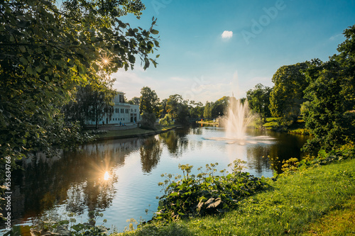 Riga, Latvia. City River Canal In The Park Bastion Hill. Sun Shi © Grigory Bruev
