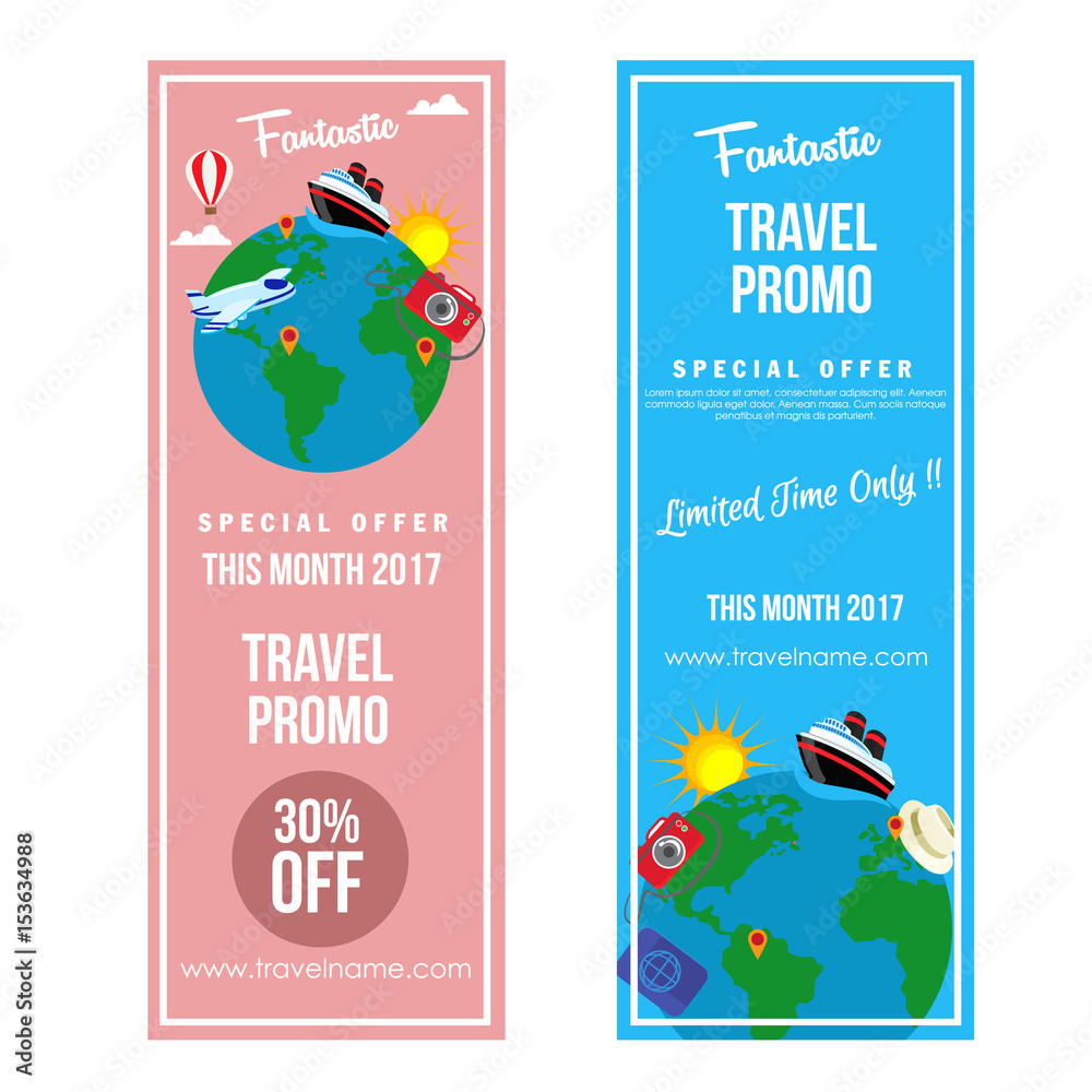 Fototapeta premium travel promo vertical banner