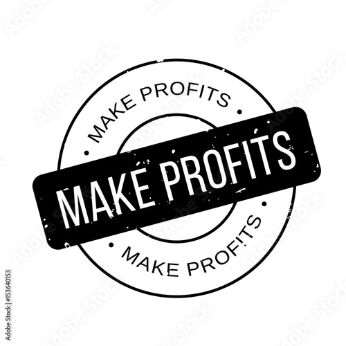 Make Profits rubber stamp. Grunge design with dust scratches. Effects can be easily removed for a clean, crisp look. Color is easily changed.