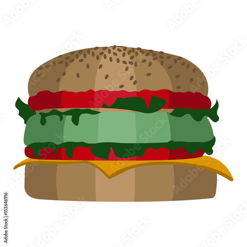 Isolated colored hamburger