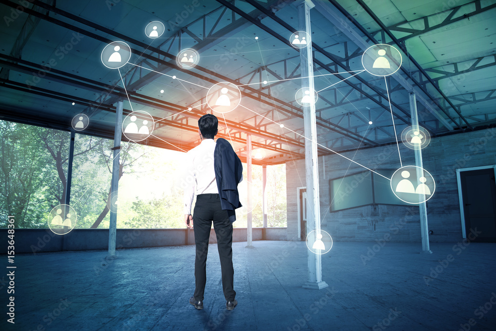 Obraz premium Elegant businessman in the concept of social communication