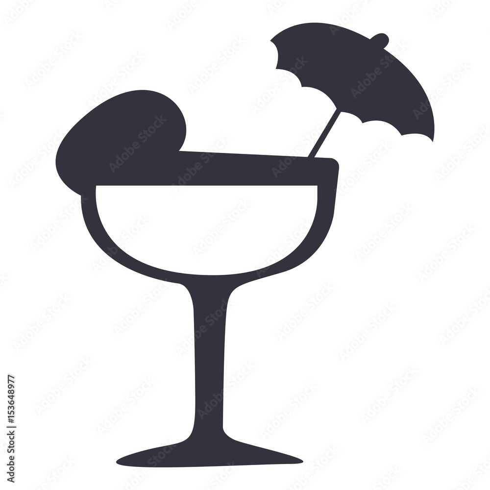 Isolated cocktail silhouette Isolated cocktail silhouette