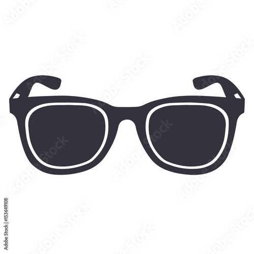 Isolated sunglasses silhouette