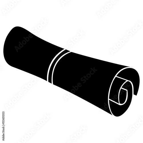 Isolated diploma silhouette