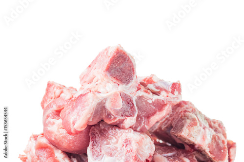 Pork bone isolated on white background.