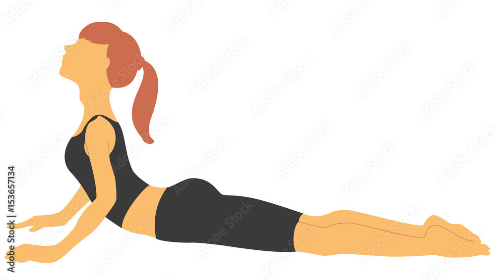 ヨガポーズ イラスト (コブラのポーズ)